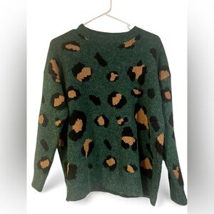Goodnight Macaroon Green Leopard Sweater